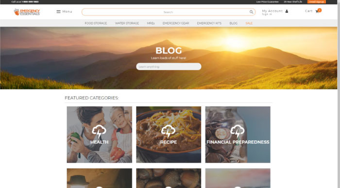 Emergency Essentials Website